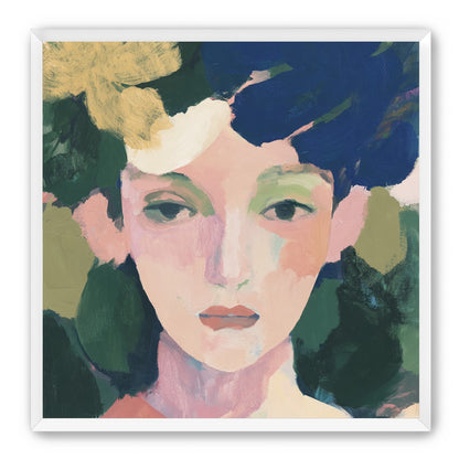 Portrait with pale flower