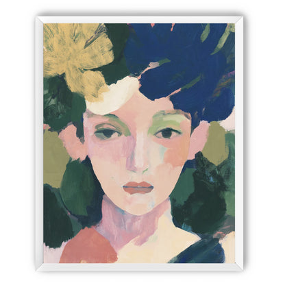 Portrait with pale flower