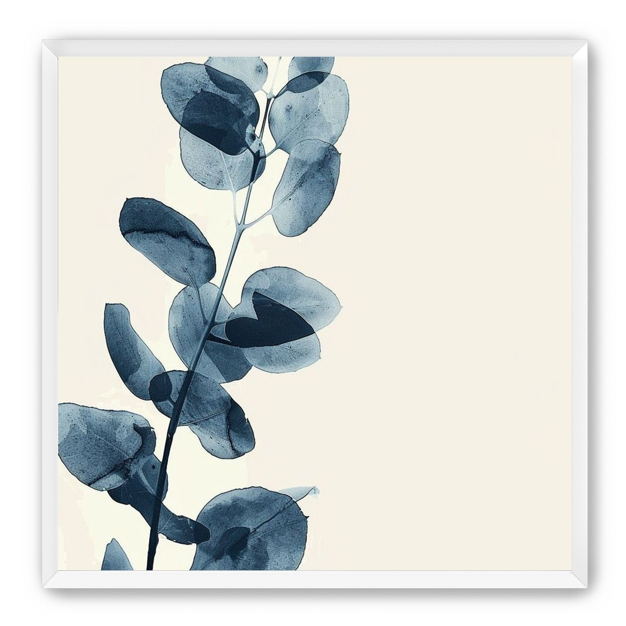 Blue leaves on pale air