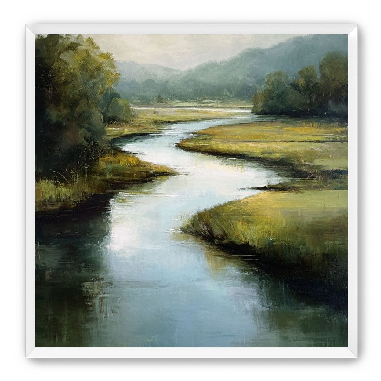 Pale sky in the river