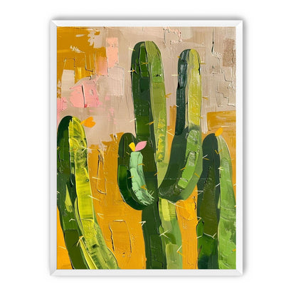 Cactus forms within ochre field
