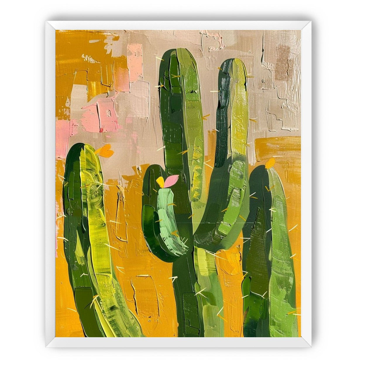 Cactus forms within ochre field