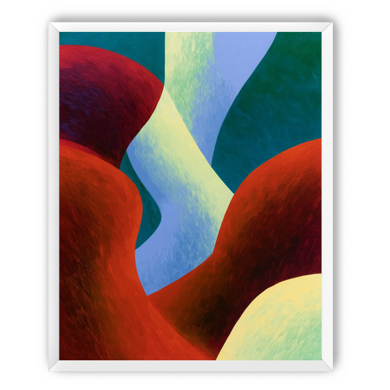 Curved bands in thick paint