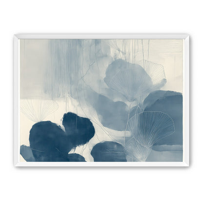 Fan leaves in blue wash