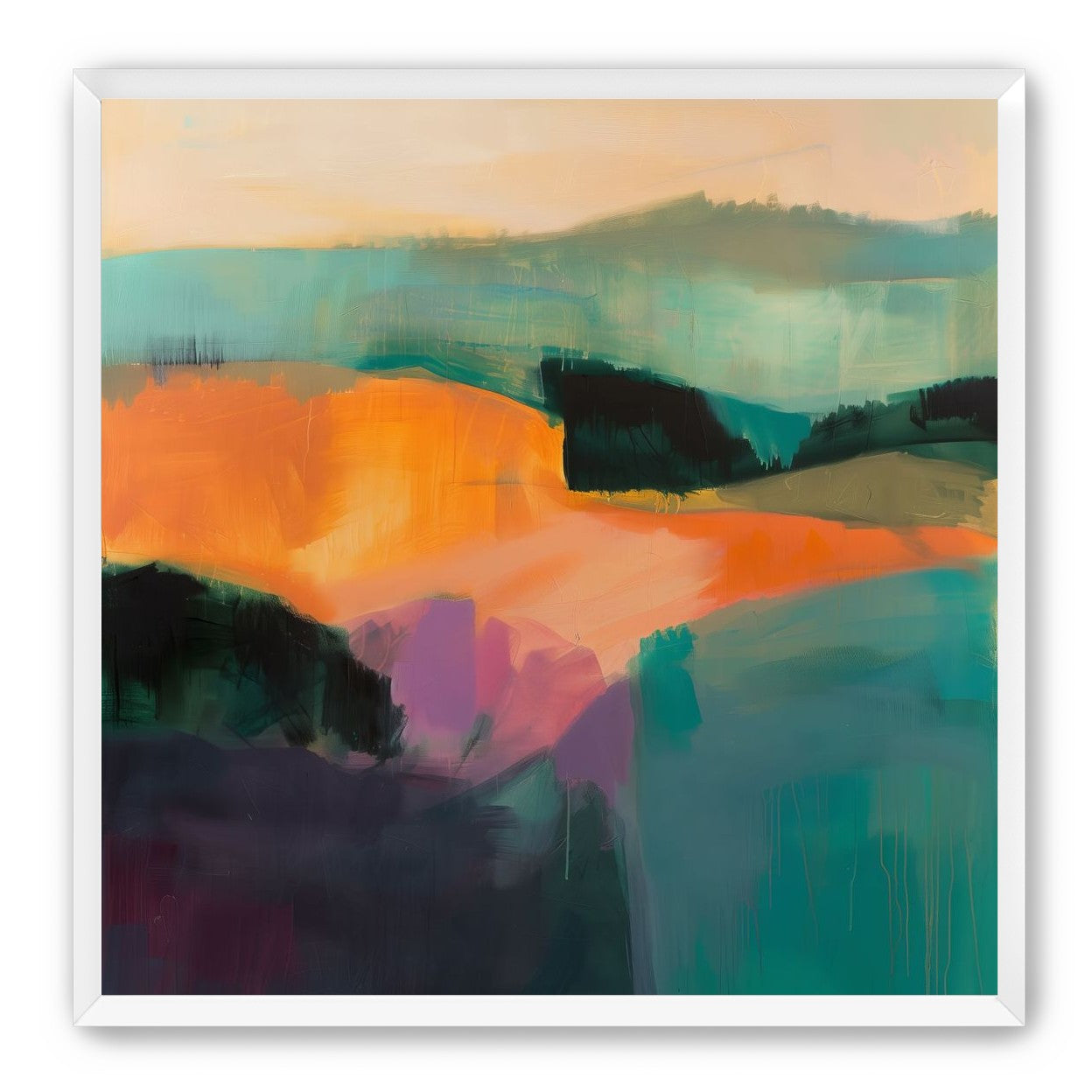 Teal Pressed Against Orange