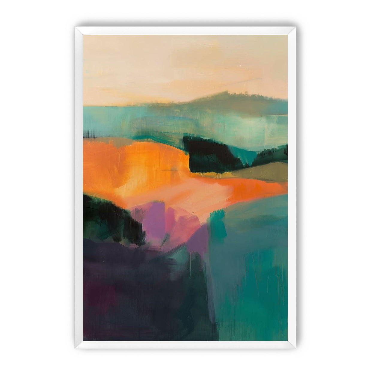 Teal Pressed Against Orange
