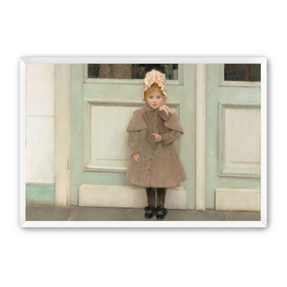 A child beneath pale doors