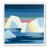 Icebergs under a pink banded sky