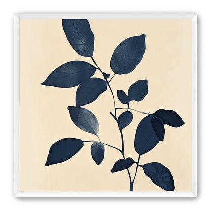 Indigo leaves on cream
