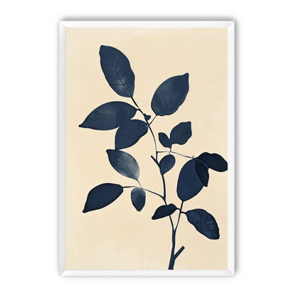 Indigo leaves on cream