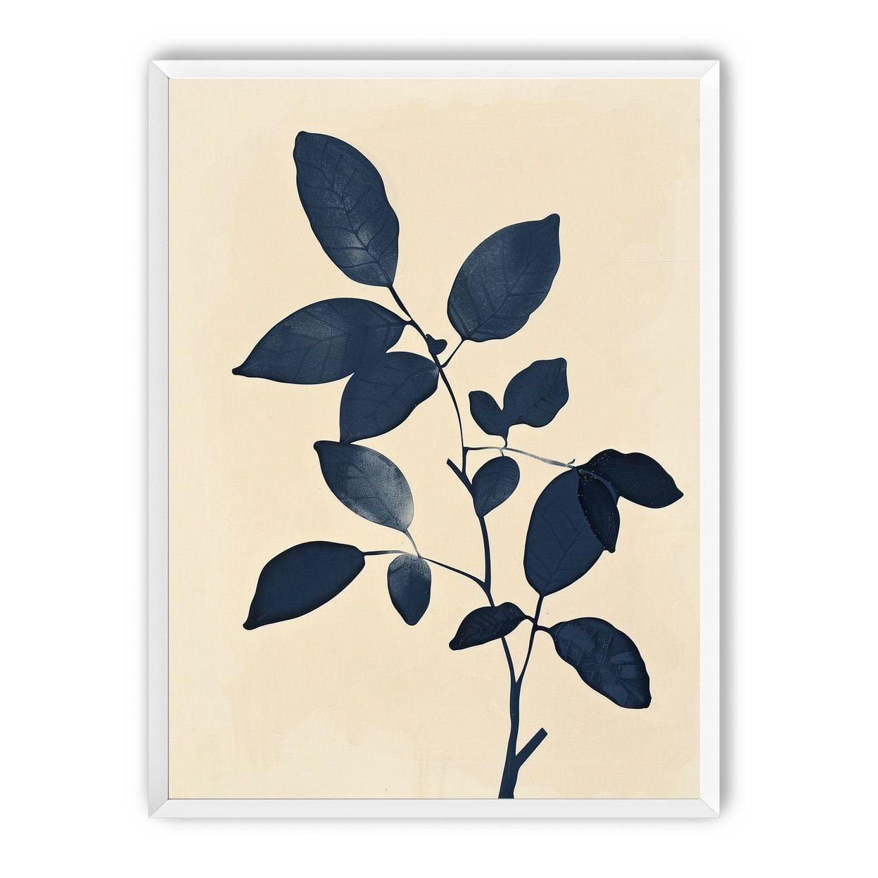 Indigo leaves on cream