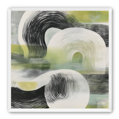 Curved bands across green fields