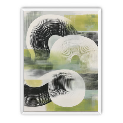 Curved bands across green fields