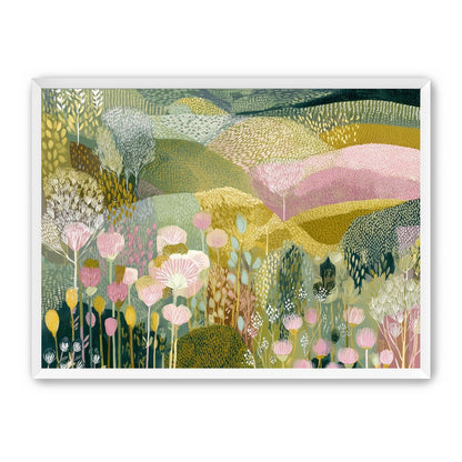 Patterned hills in bloom