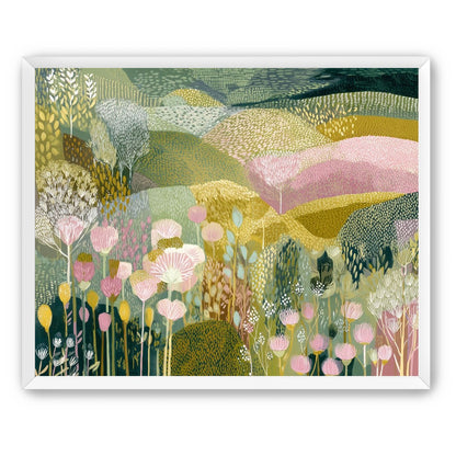 Patterned hills in bloom