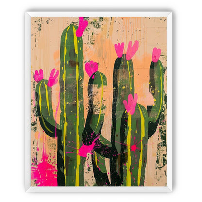 Pink blooms on cacti