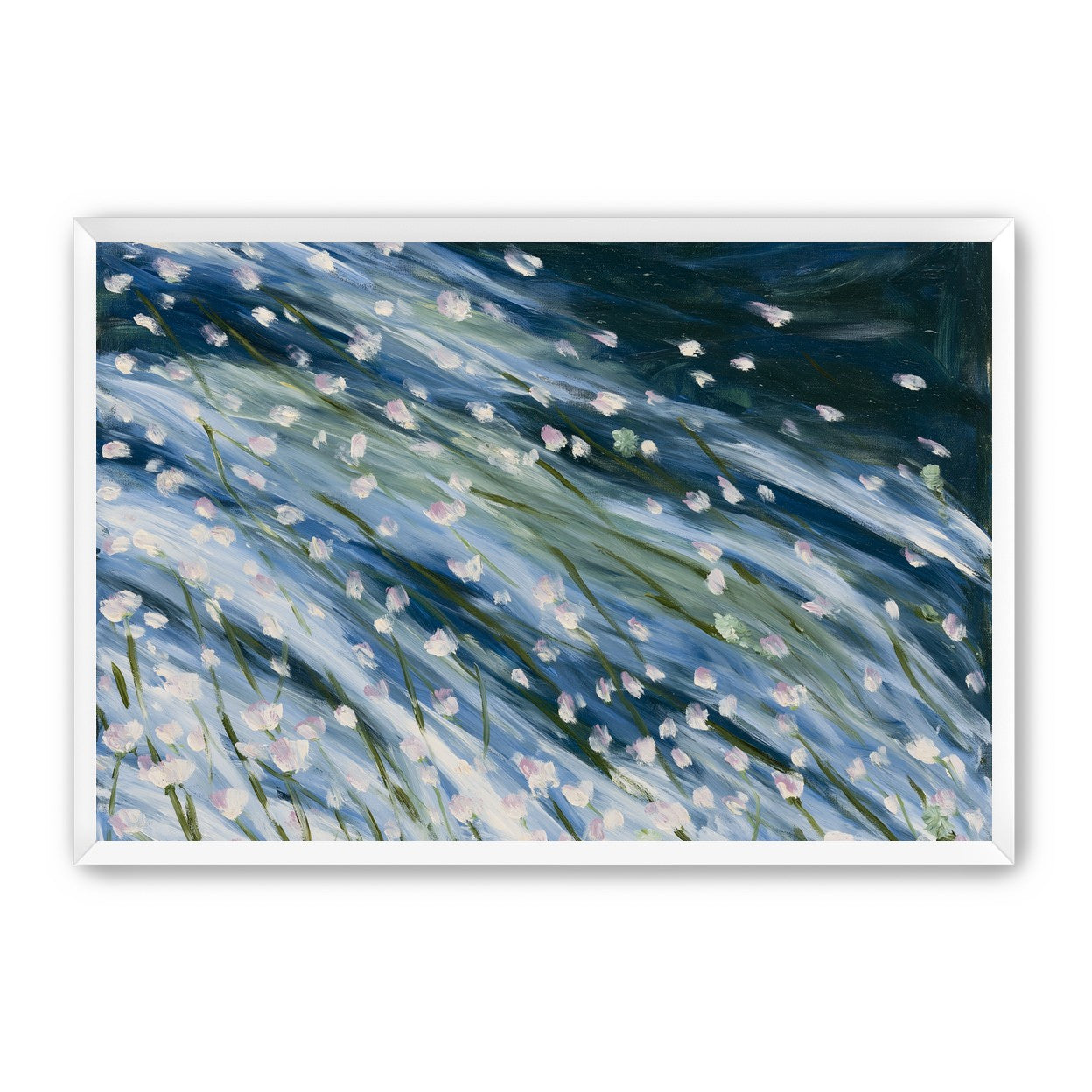 Flowers in a blue rush