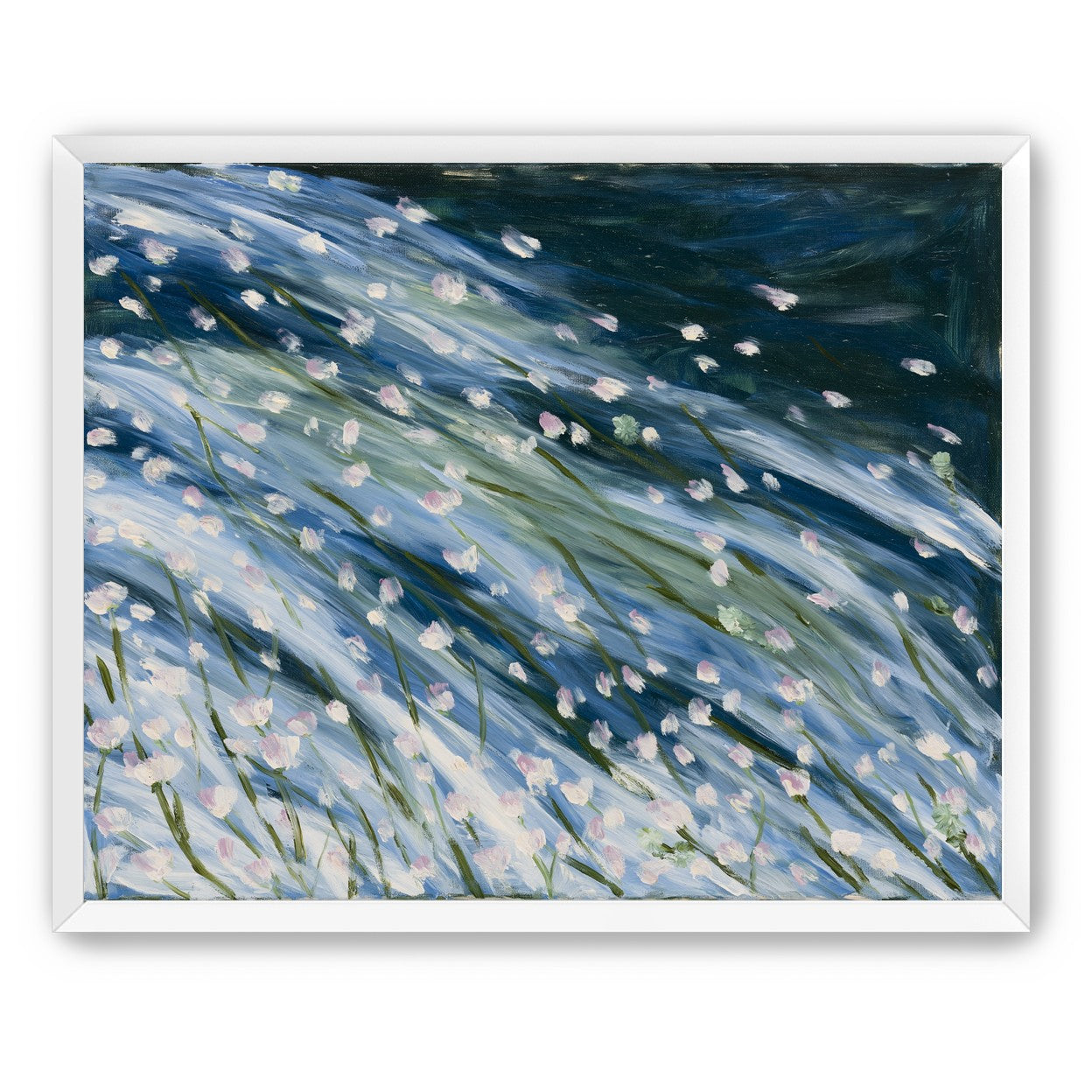 Flowers in a blue rush
