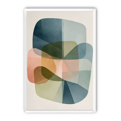 Muted blues folding through peach