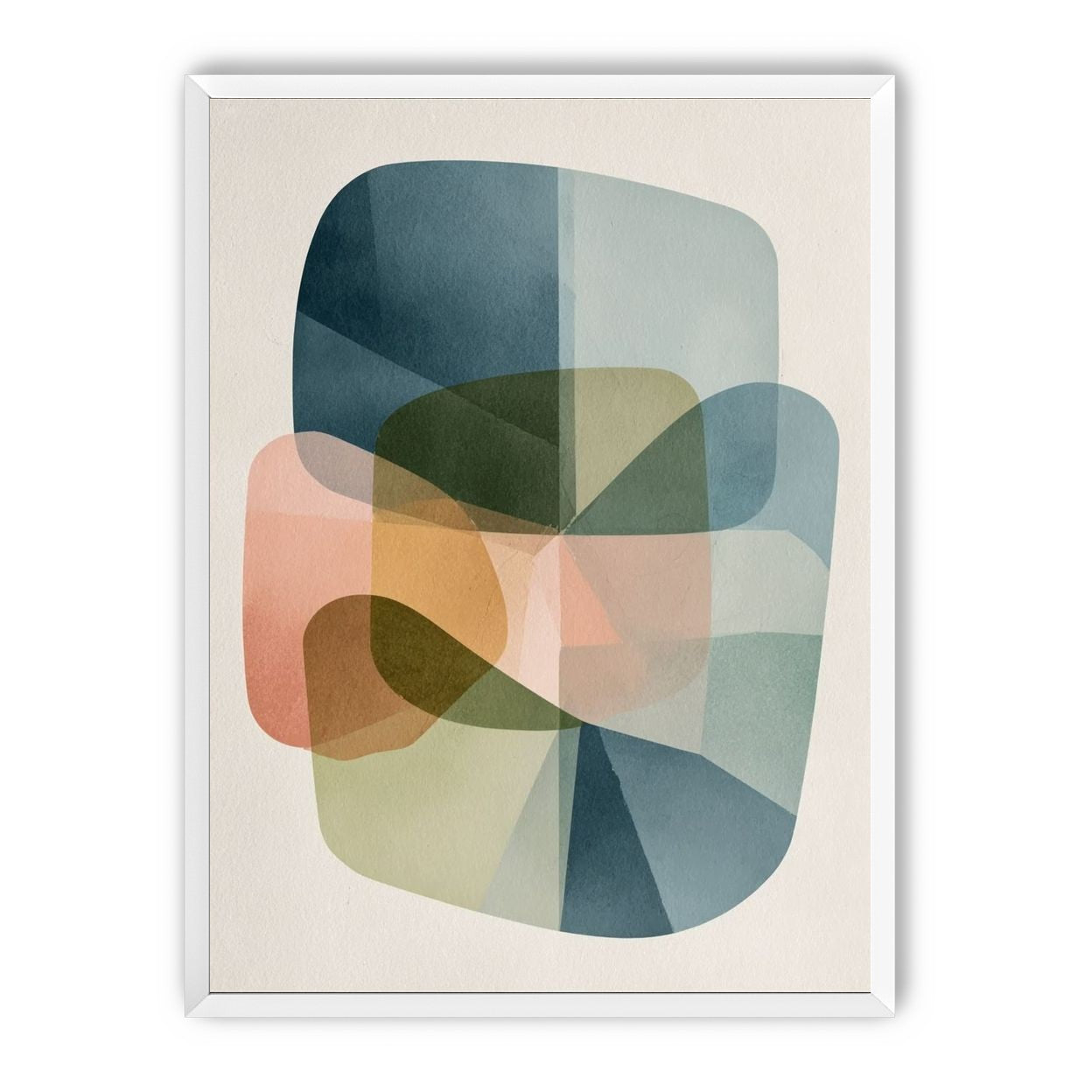Muted blues folding through peach