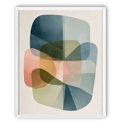Muted blues folding through peach