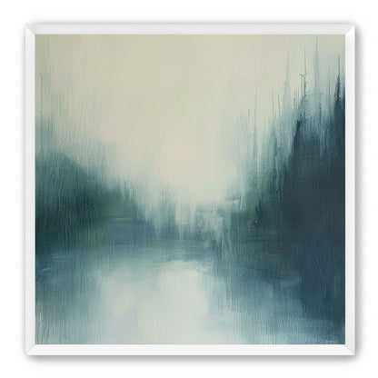 Pale sun over still water