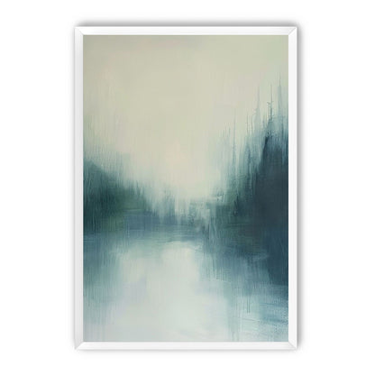 Pale sun over still water
