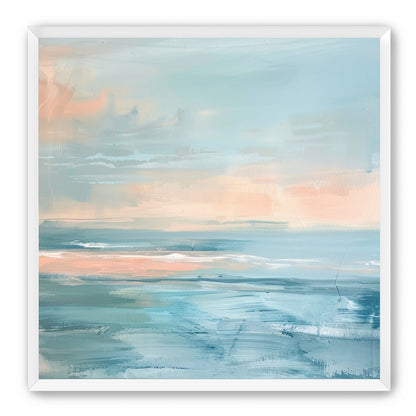 Peach light on blue sea
