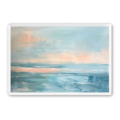 Peach light on blue sea