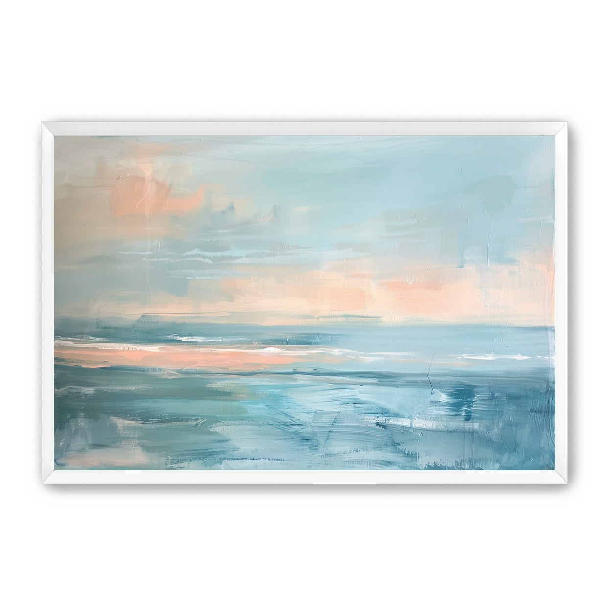Peach light on blue sea