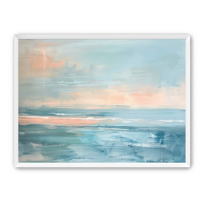 Peach light on blue sea