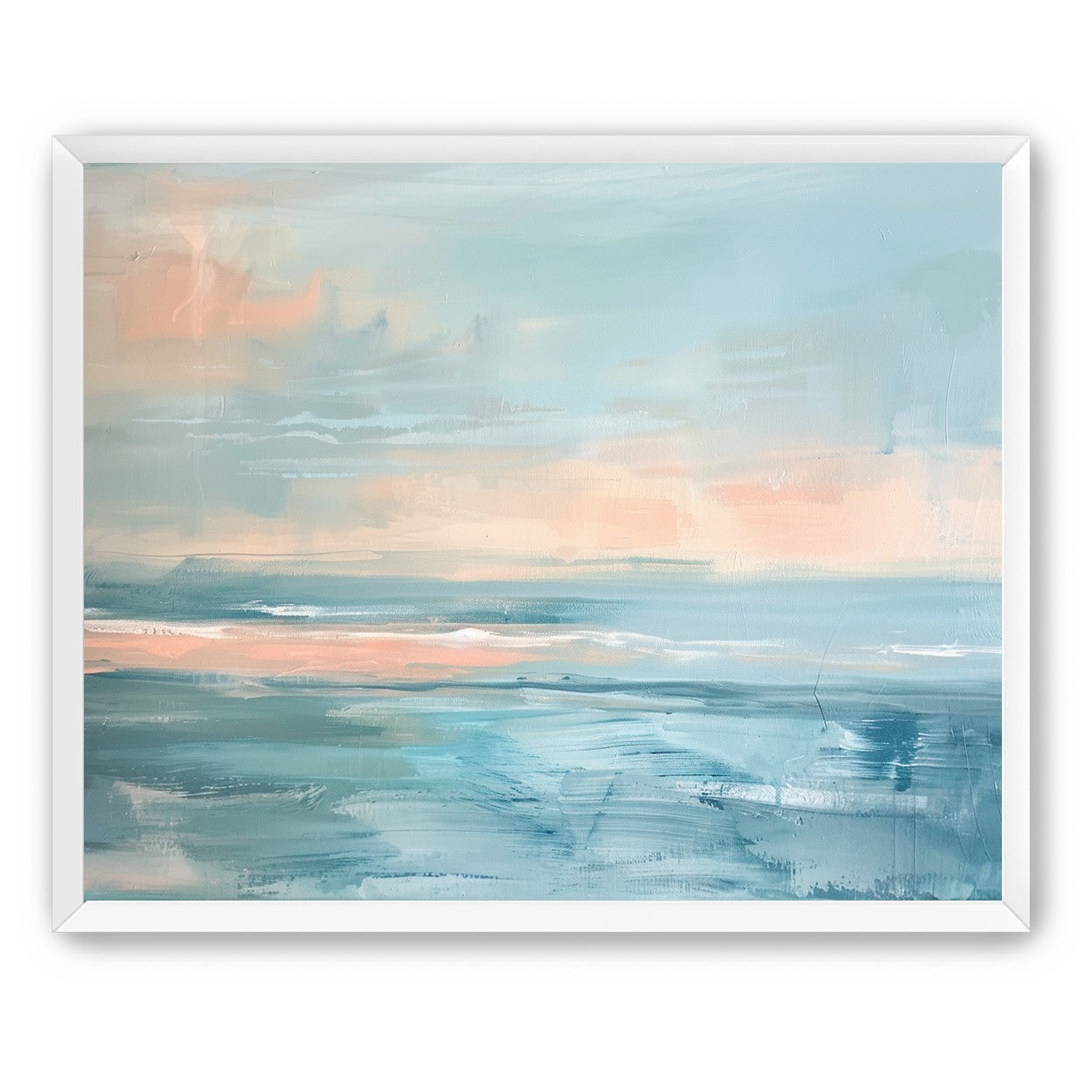 Peach light on blue sea