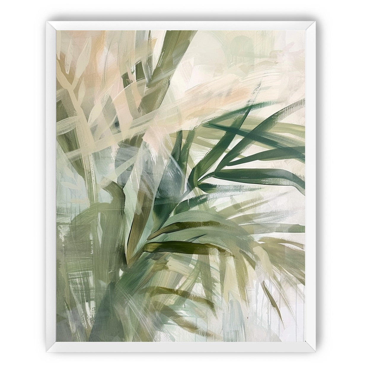 Green leaves in milky light