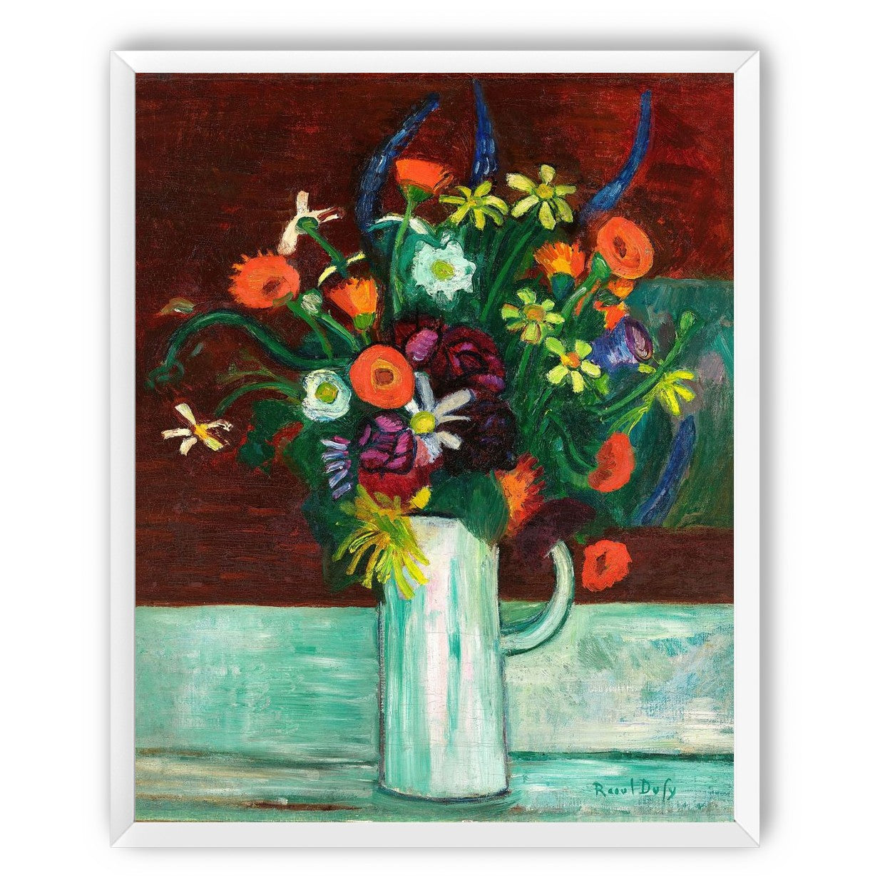 Flowers above the green table