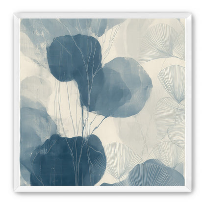 Ginkgo fans among round leaves