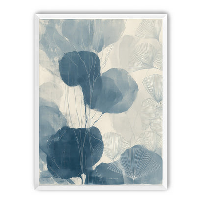 Ginkgo fans among round leaves