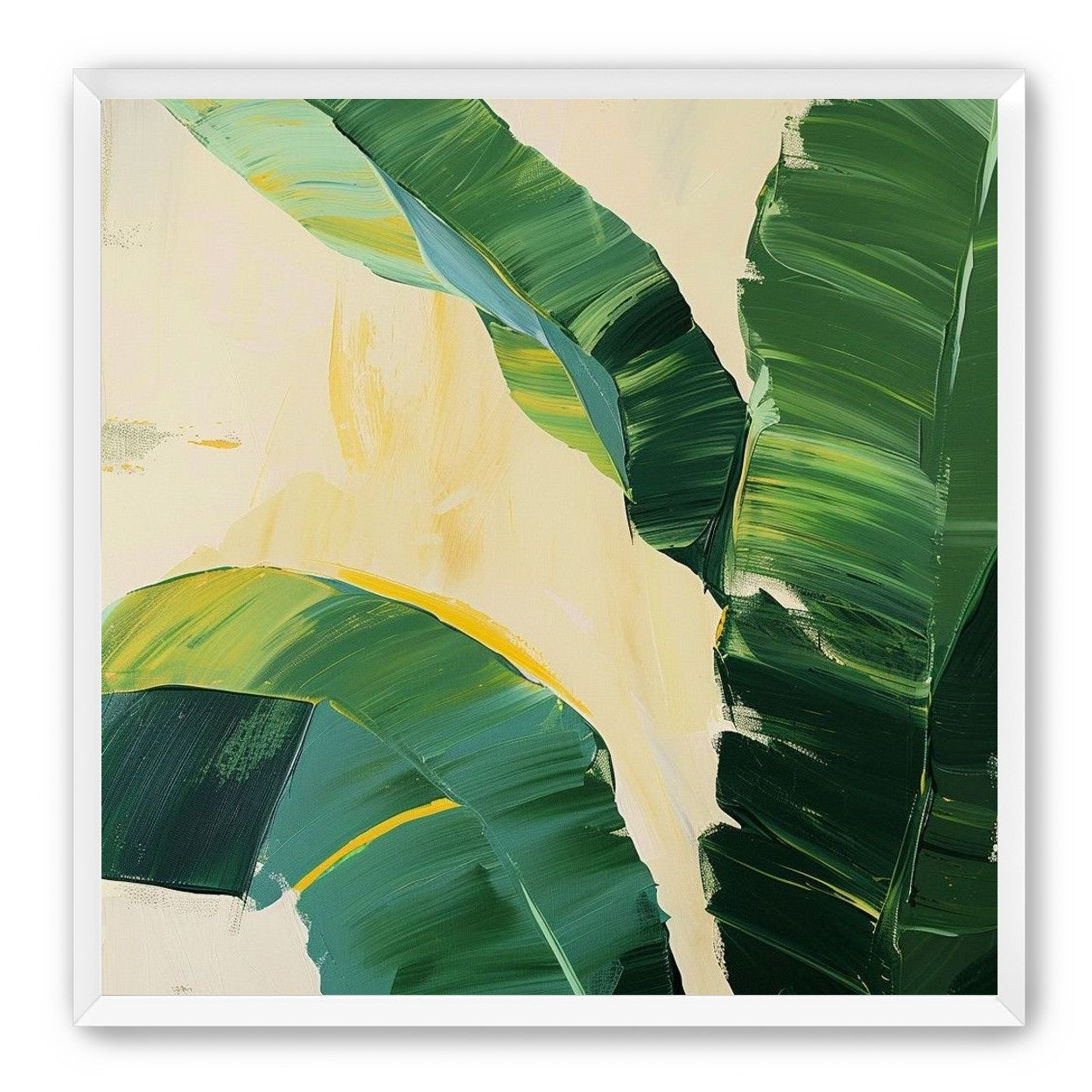 Green leaves in soft cream light