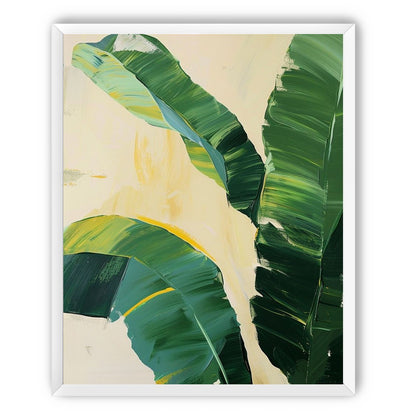 Green leaves in soft cream light