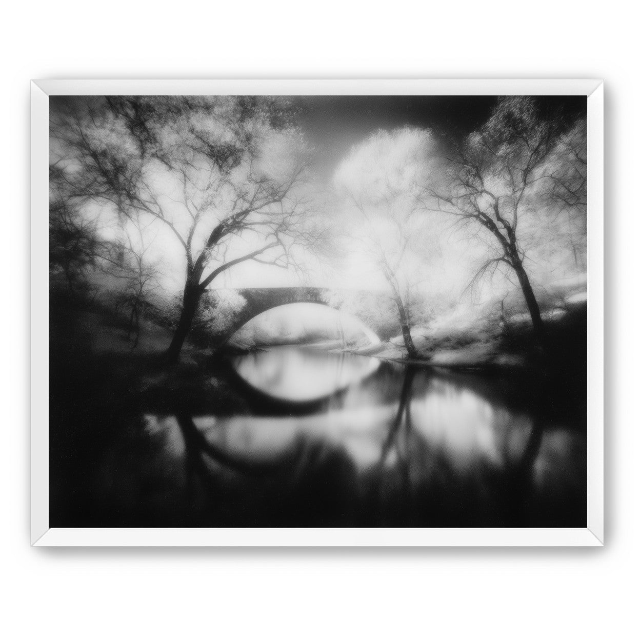 Bridge in a washed sky