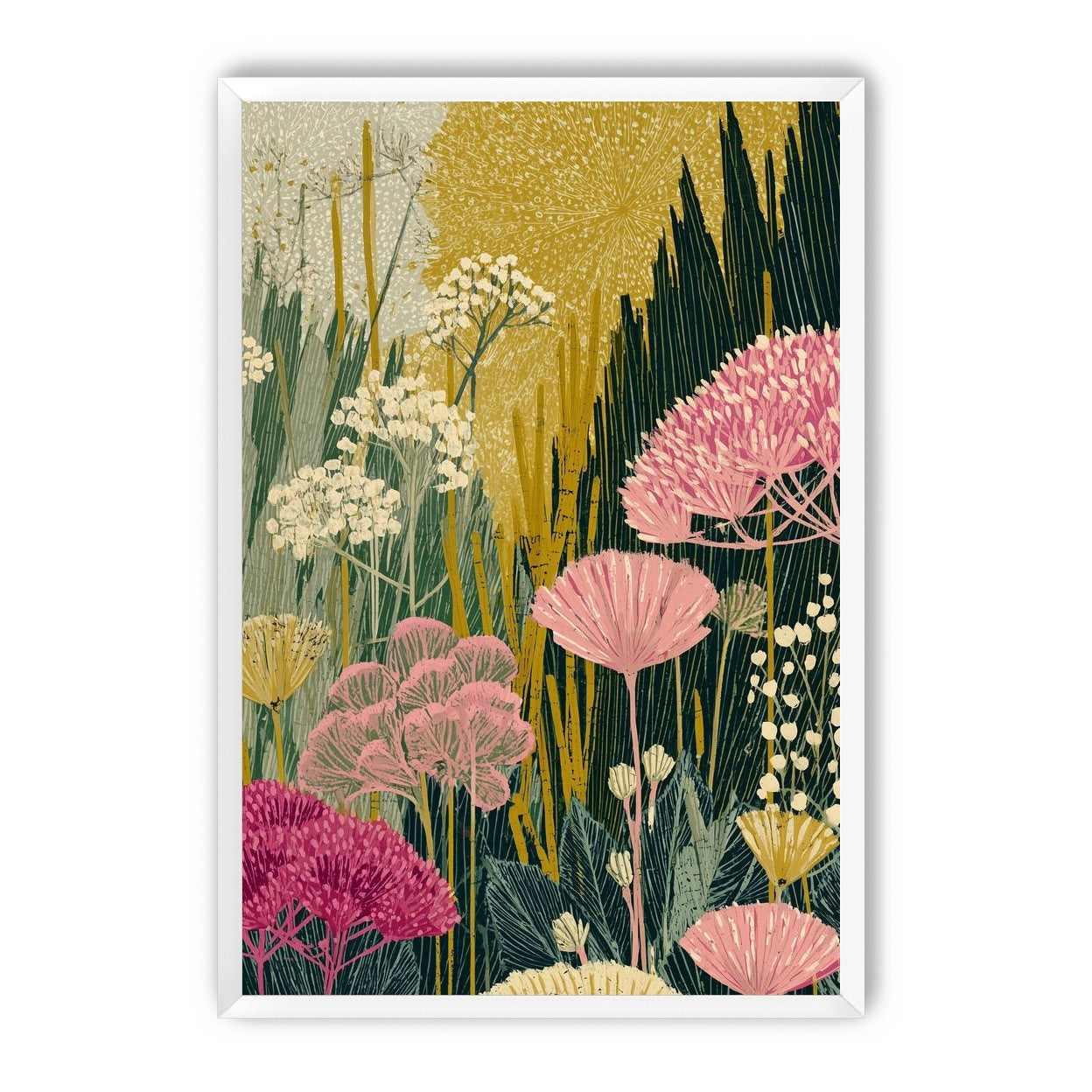 Wildflowers pressing into dusk