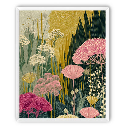Wildflowers pressing into dusk