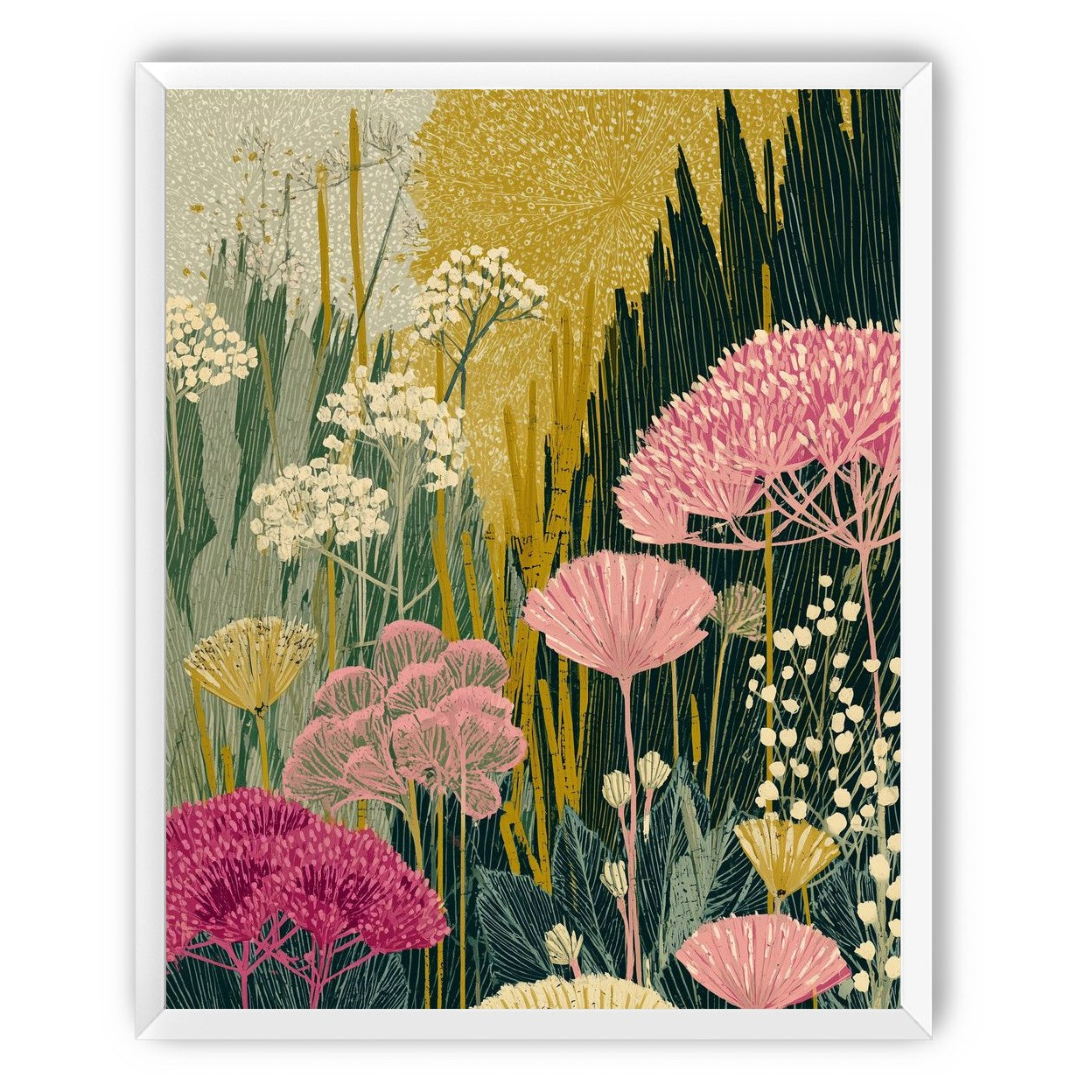Wildflowers pressing into dusk