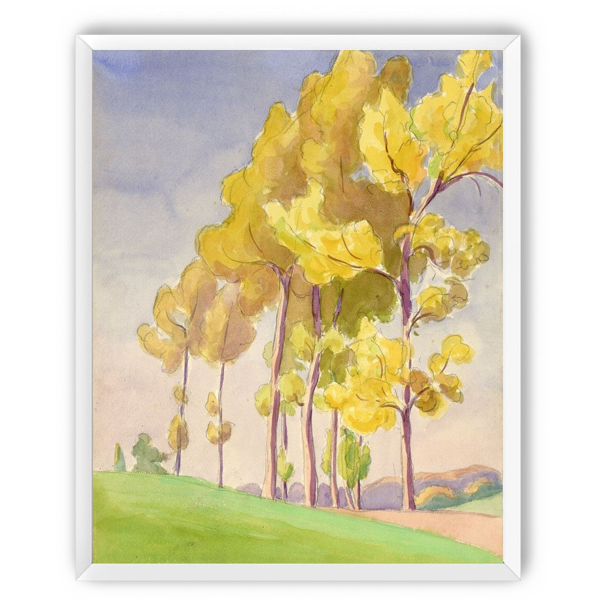 Yellow crowns on the hill