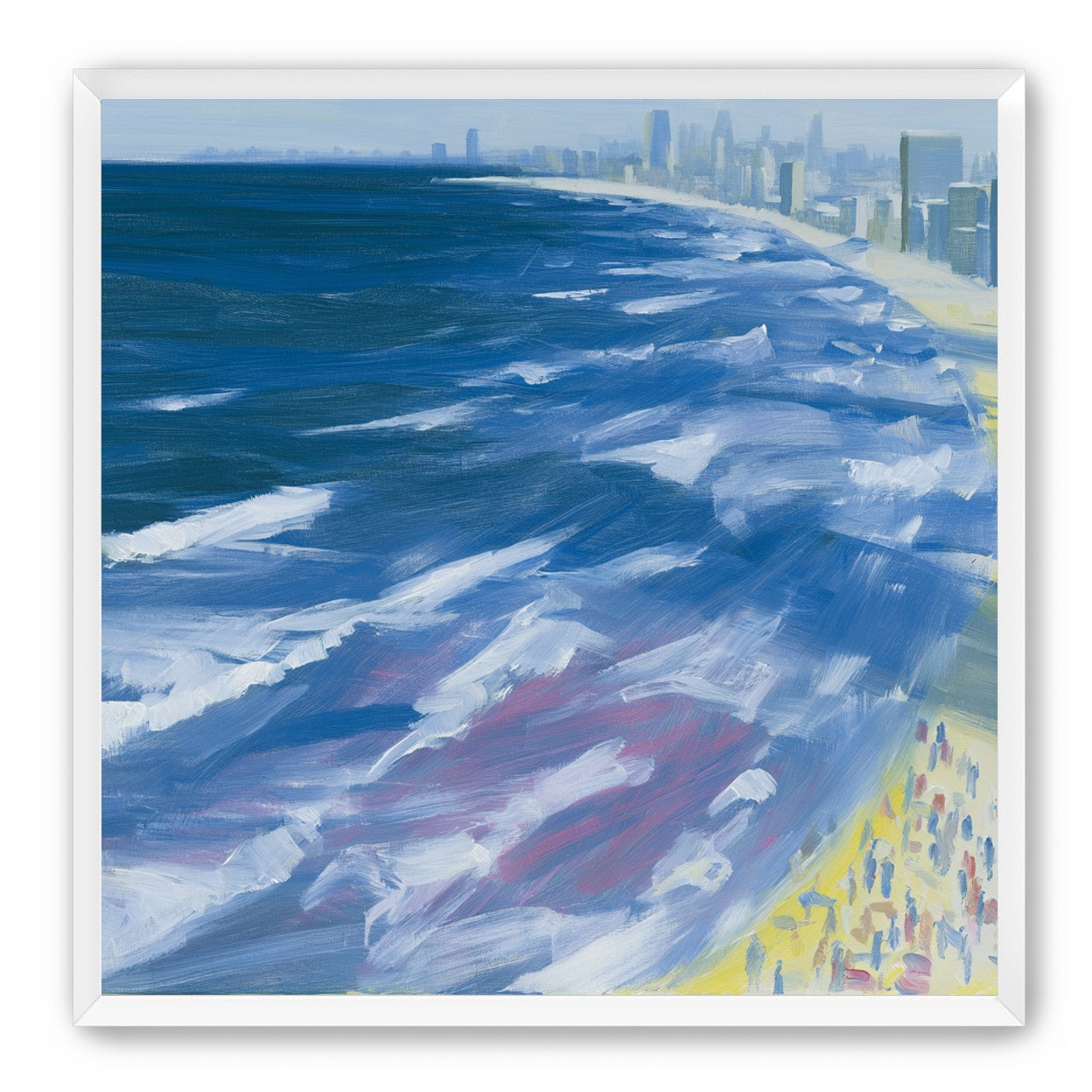 White surf along the skyline