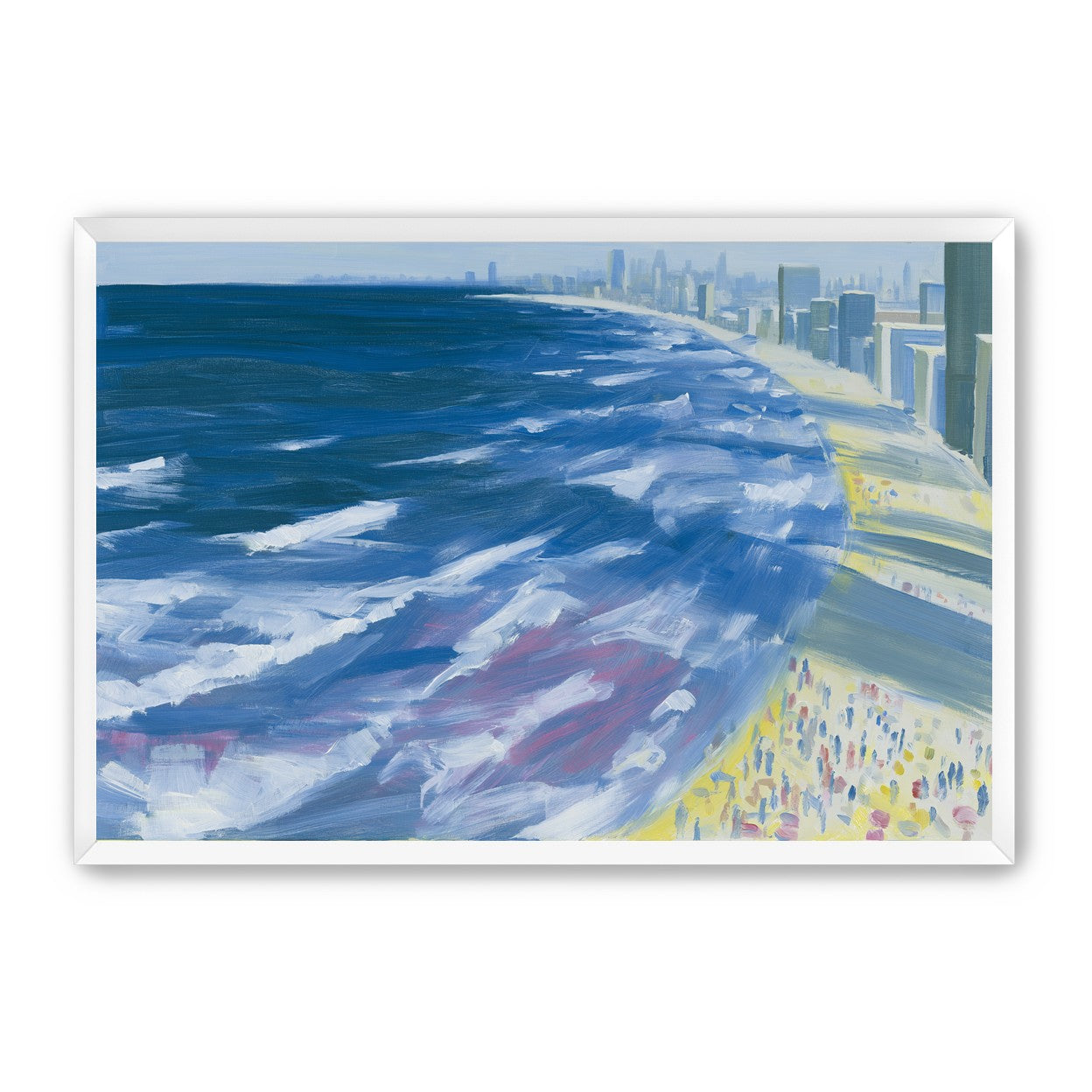White surf along the skyline