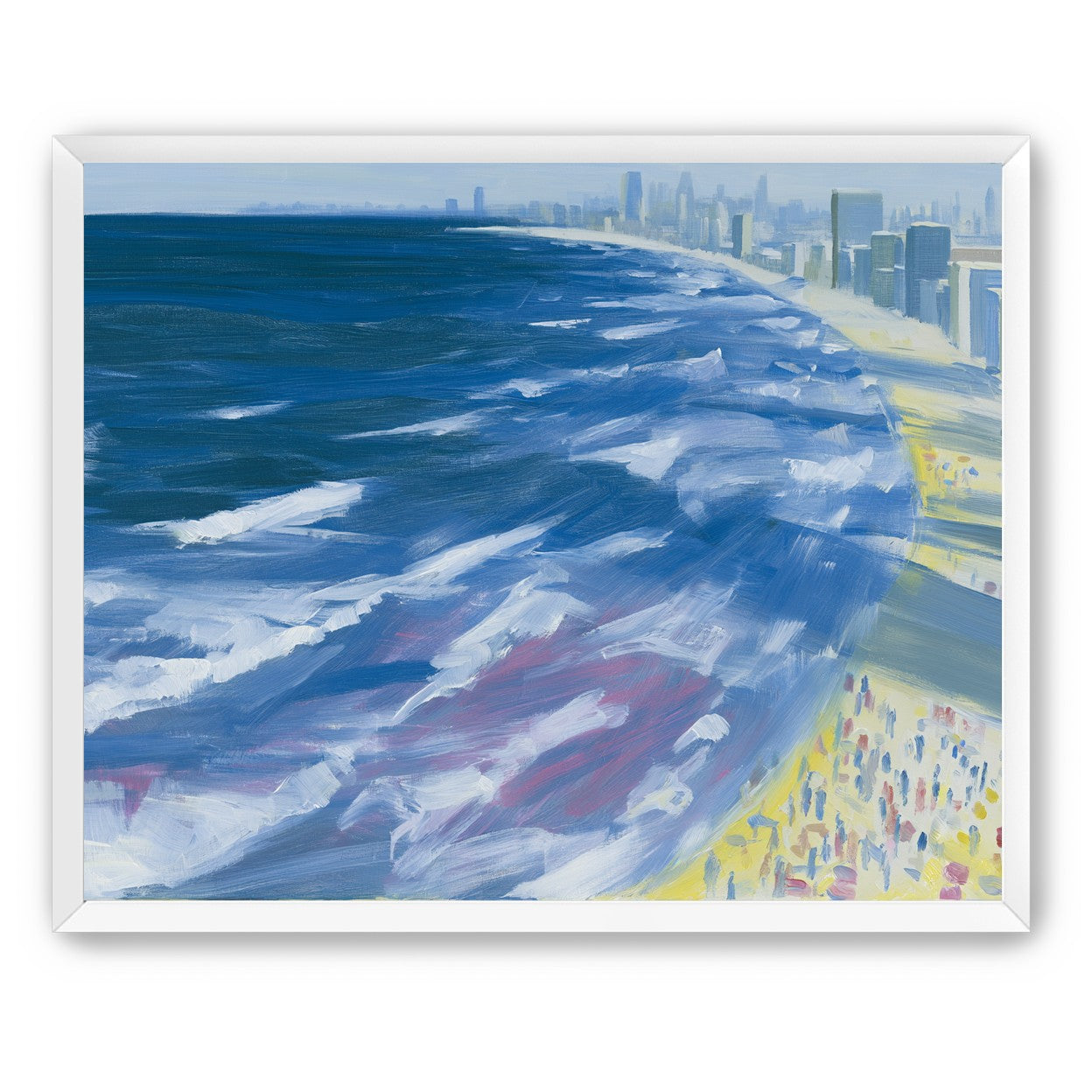 White surf along the skyline