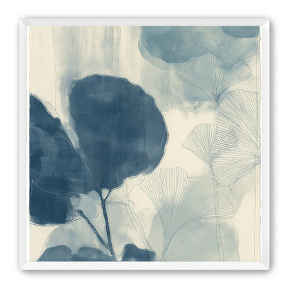 Indigo leaves on cream paper