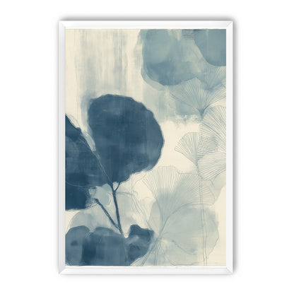Indigo leaves on cream paper