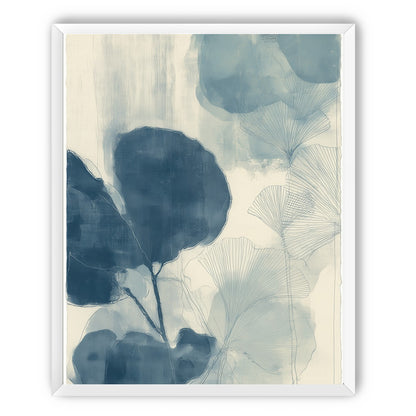 Indigo leaves on cream paper