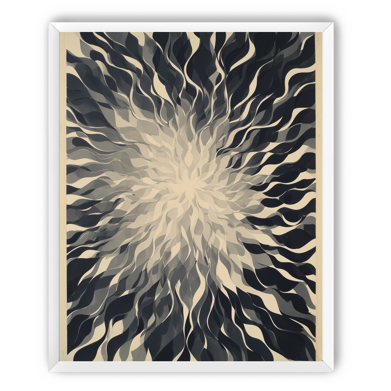 Pale center in black sweep
